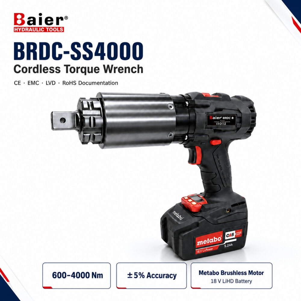 BRDC-SS4000 Llave dinamométrica inalámbrica de 600-4000 Nm para mantenimiento de turbinas eólicas