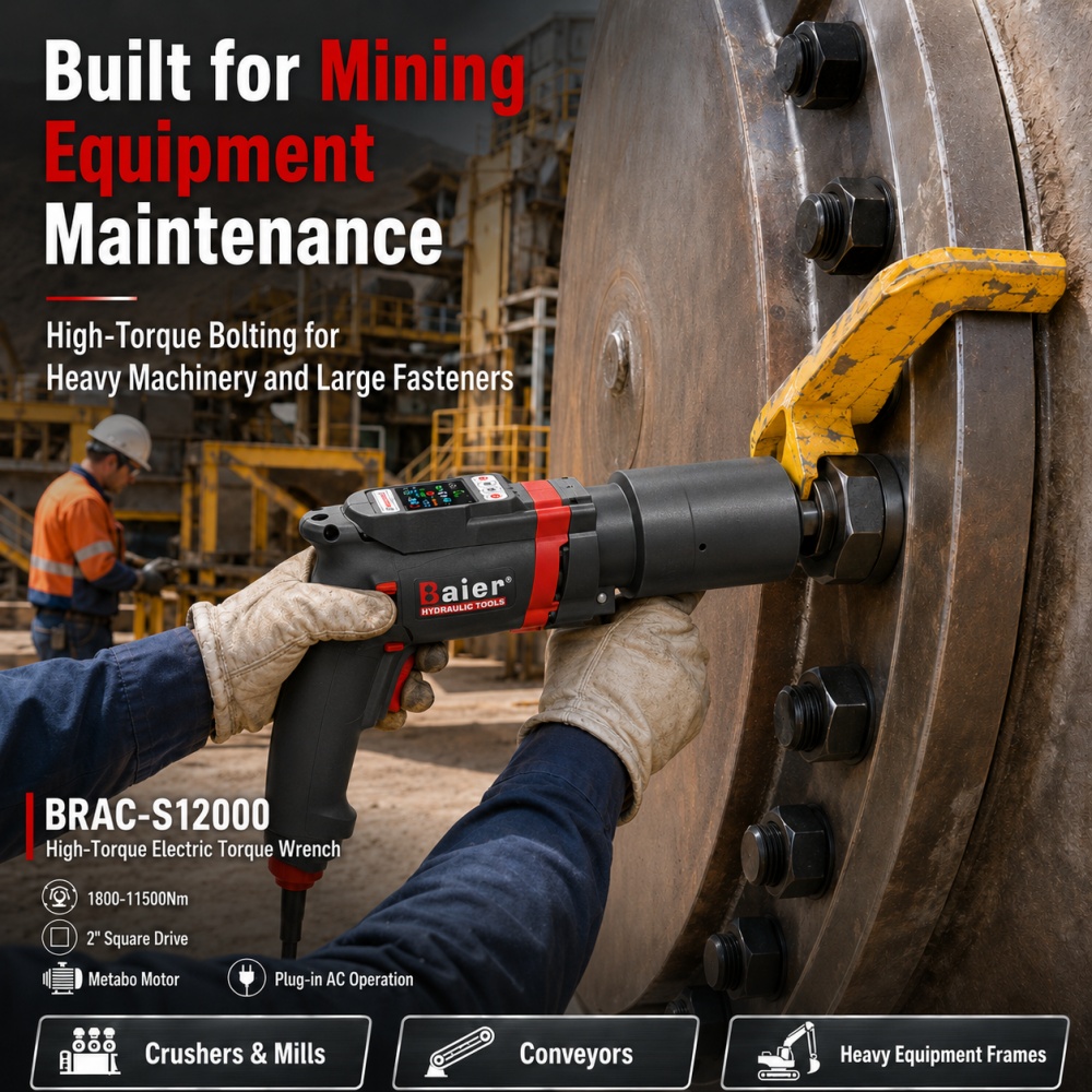 Llave dinamom&eacute;trica el&eacute;ctrica BRAC-S12000 para mantenimiento de equipos de miner&iacute;a