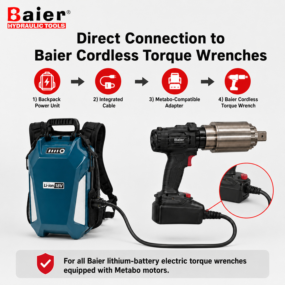 Unidad de alimentación de batería de litio de mochila de 18 V y 40 Ah para llaves dinamométricas inalámbricas Baier