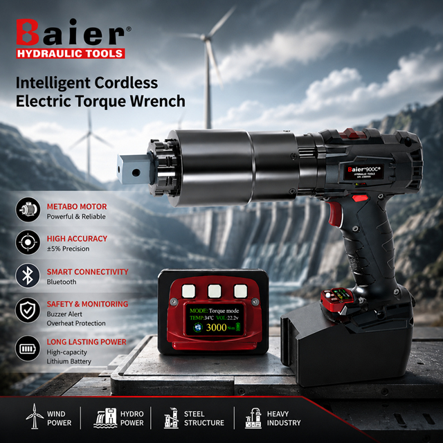 Bair BRDC-SS Llave dinamométrica inteligente inalámbrica 50-12000 Nm Herramienta de torsión de batería resistente con motor alemán Metabo para distribuidores industriales