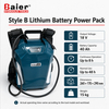 Unidad de alimentación de batería de litio de mochila de 18 V y 40 Ah para llaves dinamométricas inalámbricas Baier