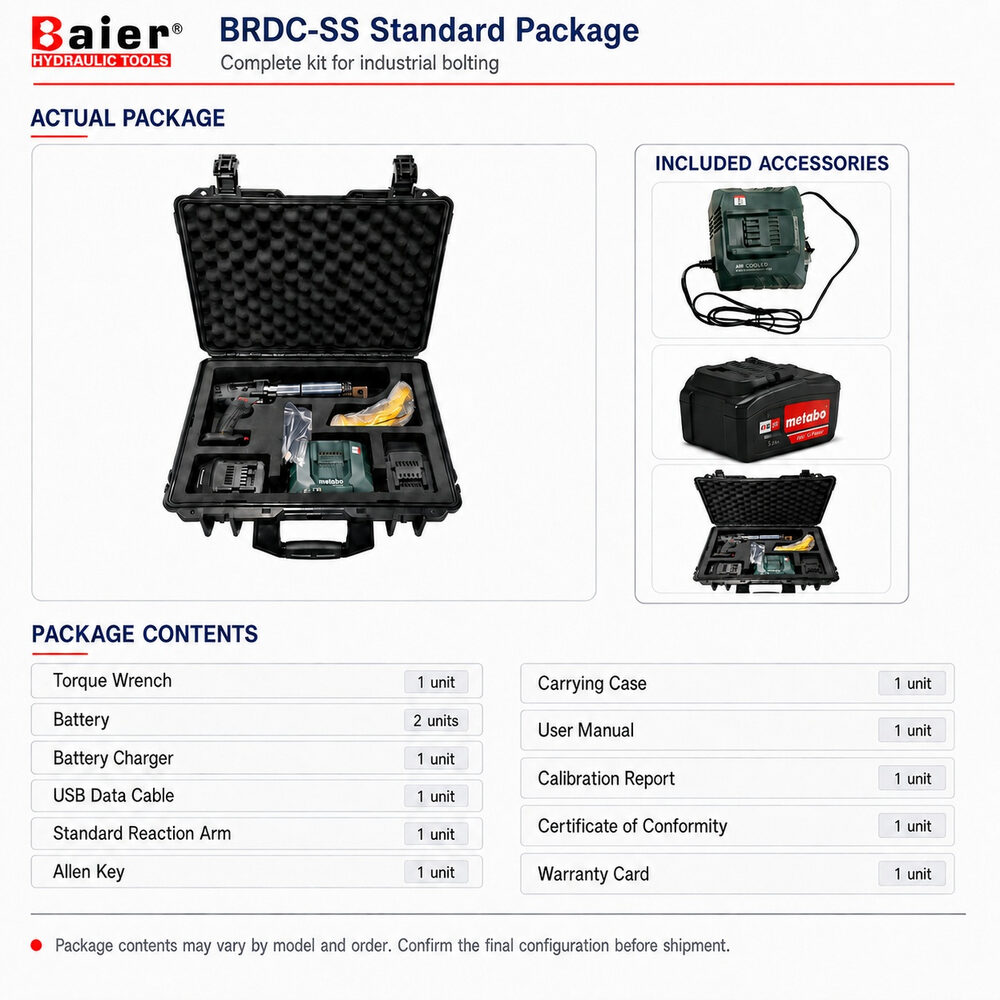 BRDC-SS4000 Llave dinamométrica inalámbrica de 600-4000 Nm para mantenimiento de turbinas eólicas